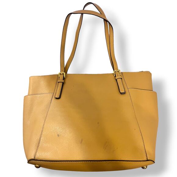 Michael Kors Jet Set Tote Bag - Top Zip Beige Tone Women's Bag - Picture 2 of 13